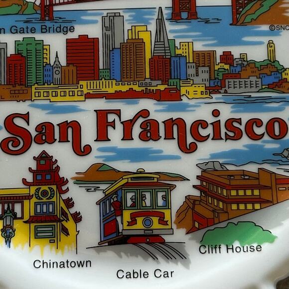 Vintage San Francisco Souvenir Decorative Plate Golden Gate Chinatown - Picture 2 of 5